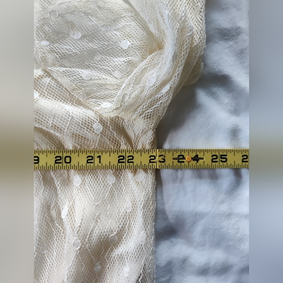 ALTAR'D STATE Ladies Smocked High Neck Lace Blouse  Long Sleeves  Size Large - Picture 4 of 6